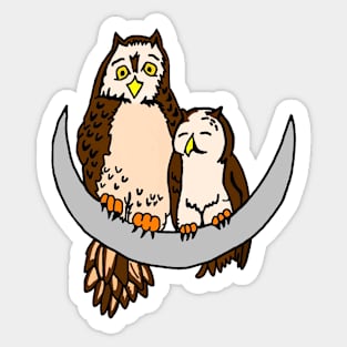 Moon Owls Sticker